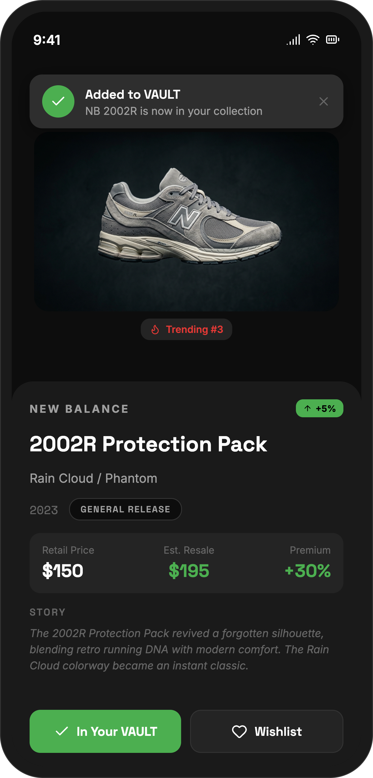 Vault discover — New Balance 2002R Protection Pack trending in the catalog